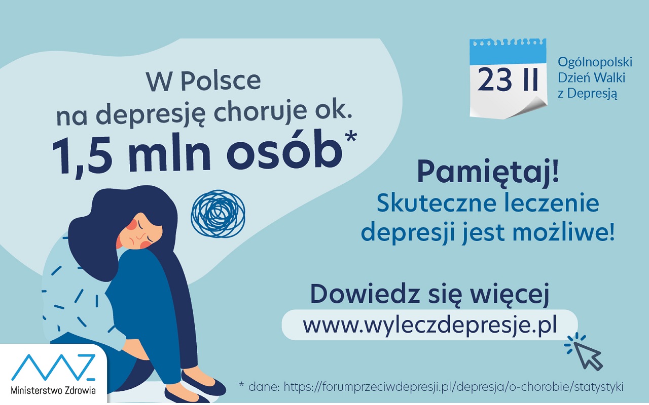 W Polsce na depresję choruje ok. 1,5 mln osób