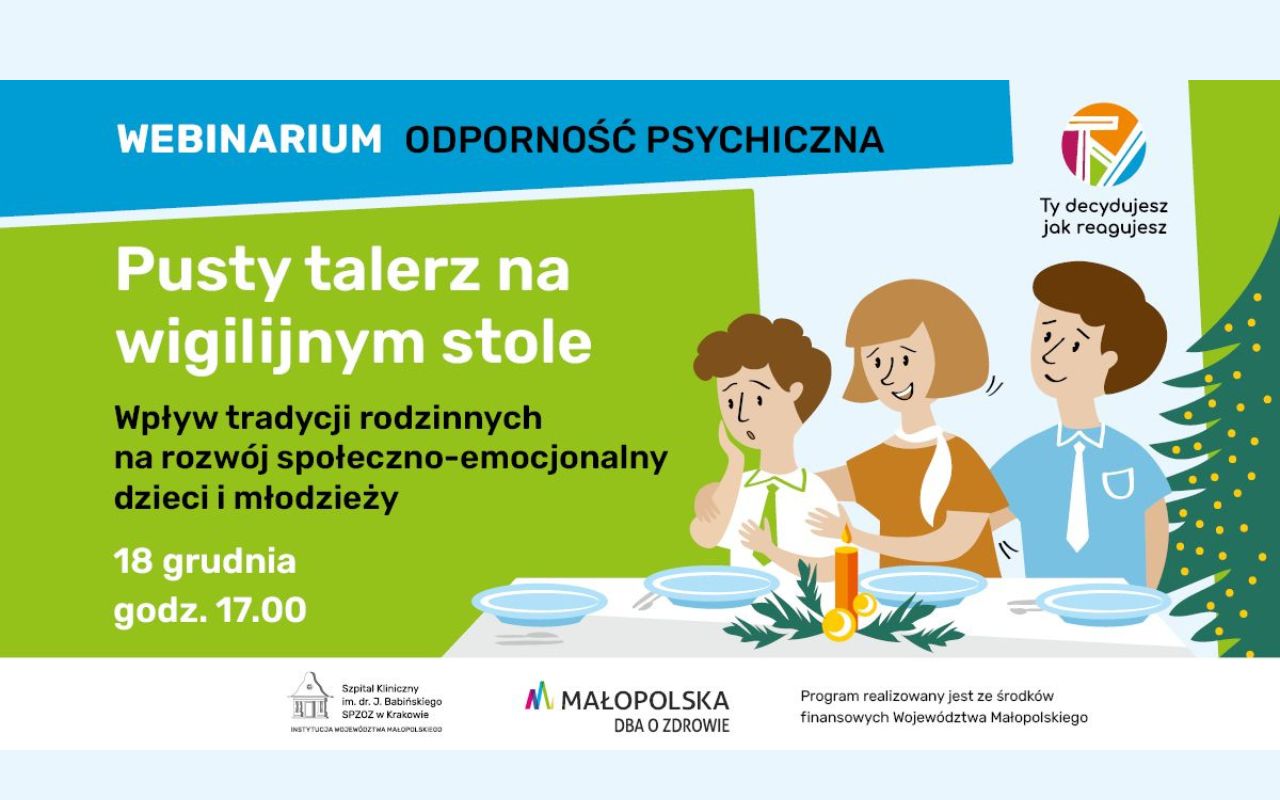 W czasie webinarium zostanie poruszony temat wpływu rytuałów i tradycji rodzinnych na rozwój społeczno-emocjonalny dzieci i młodzieży.